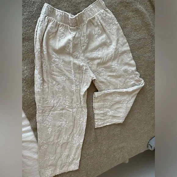 Abercrombie linen embroidered pants - Picture 2 of 7